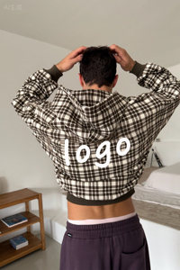 Sweat à capuche en molleton oversize pour femme, personnalisé 2024, à épaules tombantes, avec logo imprimé en grandes lettres et logo brodé, décontracté, hiver - Product Image 3