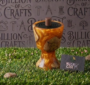 Beautiful Wood Epoxy Resin Bakhoor Burner Arabic Oud Mabkhara <b>Incense</b> <b>Holder</b> For Ramadan And Eid Gift - Product Image 2