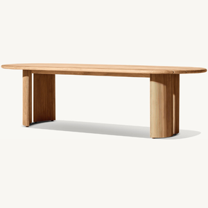 Table en teck en promotion pour salle à manger intérieure ou extérieure, style moderne, anti-casse. - Product Image 1