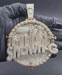 Colgante de letra temático de Shawn G con moissanita, plata 925, chapado en oro de 18K, totalmente engastado, estilo Hip Hop para hombre - Product Image 1