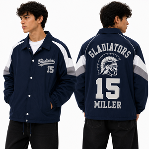 Veste coupe-vent personnalisée pour entraîneurs, logo d'équipe brodé, nom et numéro du joueur, vêtements de sport légers, fournisseur en gros, service OEM - Product Image 5