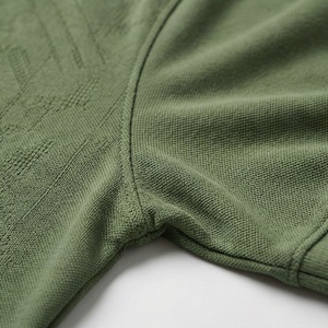 Polo de Manga Corta para Hombre con Estampado Geométrico Verde, con Cierre, Tejido de Punto de Secado Rápido, Estilo Golf - Product Image 5
