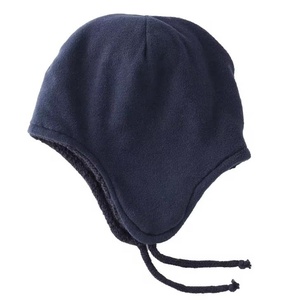 Chapeau d'hiver élégant unisexe en acrylique jacquard tricoté à la main, respirant, imperméable, avec cache-oreilles, bleu uni, pour enfants, pour l'extérieur - Product Image 3