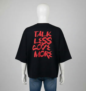 T-shirt pour homme à imprimé graphique surdimensionné, coton lourd, col rond, streetwear décontracté, logo personnalisé OEM ODM - Product Image 2