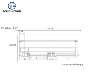 135 Square Glass Metal Box <b>Slide</b> for Premium Kitchen Cabinet <b>Drawer</b> Systems with Elegant Glass Side Panels - Product Image 6