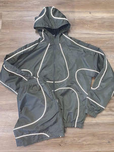 Ensemble survêtement décontracté streetwear sportswear surdimensionné personnalisé, coupe-vent réfléchissant 3M en nylon, veste et pantalon de jogging pour homme - Product Image 2