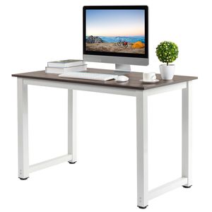 Scrivania Moderna in Legno Grigio da 110cm, Resistente e Robusta con Libreria per Ufficio Domestico o Uso Alberghiero - Product Image 5