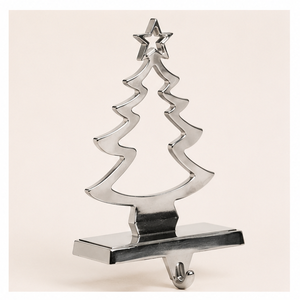 Wholesale Silver Metal Christmas Tree <b>Stocking</b> <b>Holder</b> For Mantel Weighted Non-Slip Zinc Alloy <b>Stocking</b> Hanger Decoration - Product Image 5