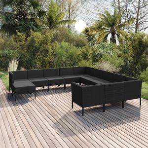 Ensemble de salon de jardin noir - Product Image 1