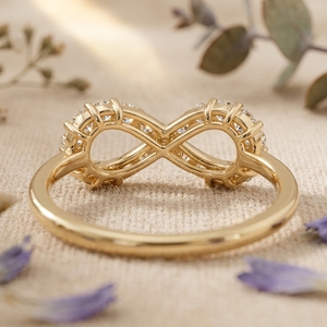 แหวนเพชรอินฟินิตี้สำหรับผู้หญิง ทอง 14K เพชรเลี้ยงในห้องปฏิบัติการ แหวนสัญญาอินฟินิตี้ เครื่องประดับมินิมอล ของขวัญ - Product Image 3