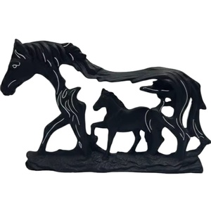 Estatua de Caballo con Cachorro, Figura Decorativa para el Hogar y la Sala de Estar - Product Image 1