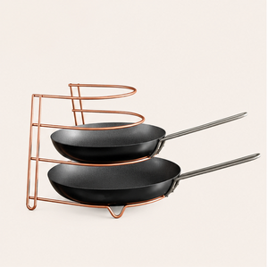 4-Tier Pots and Pans Organizer <b>Rack</b> for <b>Kitchen</b> Cabinet Space-Saving Copper Frying Pan Holder Metal Cookware <b>Storage</b> Shelf - Product Image 5