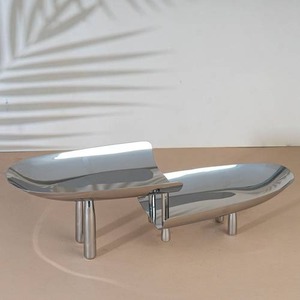 Modern Handmade Eco-Friendly Stainless Steel Cocktail Garnish Holder Dual Tray Bar Tool for Wine Minimalist Design Durable - Product Image 1
