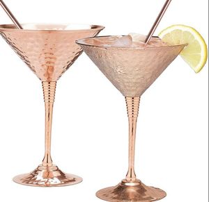 Verre à vin en métal au design traditionnel, plaqué cuivre, pour les bars, les fêtes, verre à vin rouge à long pied, verre à cocktail - Product Image 2