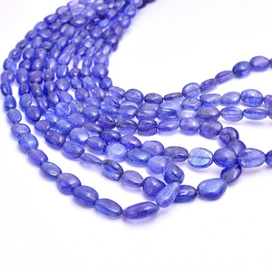 Perles de Tanzanite AAA+ ovales lisses 5x6mm-9x12mm, pépites naturelles violettes, pierres précieuses, perles roulées en vrac pour bijoux - Product Image 4