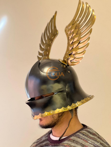 Casco Sallet Alemán Medieval Hecho a Mano |   Armadura gótica de caballero de hierro calibre 18 |   Acabado pulido para cosplay y Acción de Gracias - Product Image 3