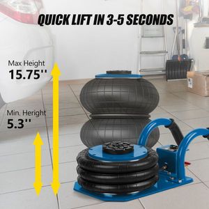Martinetto Pneumatico in Acciaio da 3 Tonnellate, Sollevamento Rapido 3.5S, con Tre Sacche d'Aria, per Auto, Solleva fino a 15.75 Pollici - Product Image 6