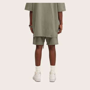 Shorts Bermuda en Coton Uni pour Homme, Taille Élastique Décontractée, Coupe Mi-Haute, Respirant, Style Tissé - Product Image 2