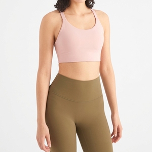 Women Longline Sports Bra High Support Padded Fitness Yoga Gym Workout <b>Crop</b> <b>Top</b> Custom Logo Activewear Wholesale - Product Image 6