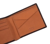 Dompet Kulit Asli Nappa Kustom Warna Cokelat Tua dengan Logo Kustom Label Pribadi OEM Grosir Massal Barang Kulit Mewah Ukuran Kecil