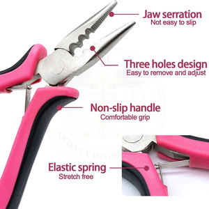 Pinzas para Extensiones de Cabello, Herramienta Mini de 3 Orificios para Extensiones de Cabello con Anillos Micro y Nano (Rosa) - Product Image 2