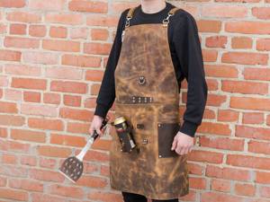 Professional Leather <b>Apron</b> for <b>BBQ</b> Grill Chef Durable Adjustable Wholesale Supplier Handmade Vintage Leather LPN-0321 - Product Image 5