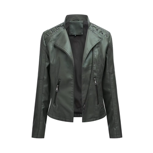 Nouvelle veste bomber en cuir véritable pour femme, collection hiver 2026, coupe slim, courte, imperméable, coupe-vent, respirante, grandes tailles - Product Image 4