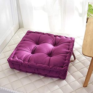 Cojín Cuadrado de Terciopelo de Color Sólido con Asa, Acolchado Grueso, para Silla o Suelo, 16.5x16.5x4, Ecológico, para Exteriores - Product Image 2