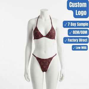 Traje de Baño Bikini Personalizado de Marca Privada, Acanalado, de Buena Calidad, Sexy, para Chicas - Product Image 1