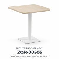 Table de réunion moderne à piétement carré, plateau en bois clair de 800 mm avec pieds en métal, base blanche pour les zones de réception et de discussion au bureau