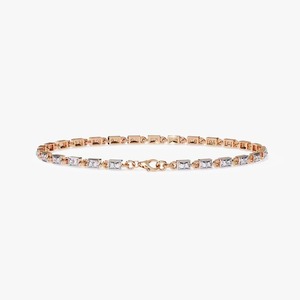 Bracelet Artisanal de Luxe en Or Blanc 18 carats avec Chaîne et Moissanite, Bracelet Jonc Diamanté, Idéal pour un Cadeau - Product Image 2