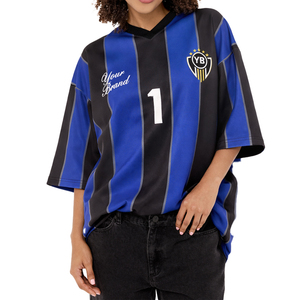 Maillot de football personnalisable haut de gamme, style streetwear oversize, col en V, en maille, pour le sport, vente en gros, unisexe, respirant, haute performance - Product Image 5