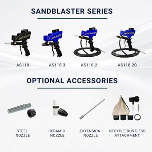 Gravity Feed Sandblasting Gun With Long Tip Nozzle Remove Rust Dust Oil <b>Abrasive</b> <b>Tools</b> Sandblaster Spray Gun - Product Image 4