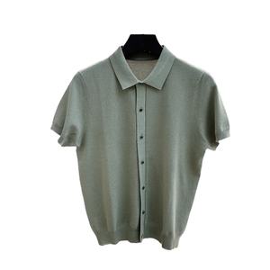 Novedad de verano, camisetas para hombre, Color sólido para Polo, 100% de algodón, manga corta, cuello vuelto, camisetas con cremallera, ropa de calle informal - Product Image 4