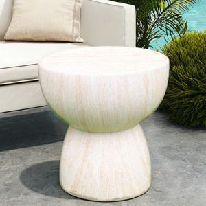 Mesa de Centro de Concreto Blanca, Mesa de Concreto de Diseño Moderno para Interiores y Exteriores, Mueble de Lujo con Superficie Impermeable - Product Image 1