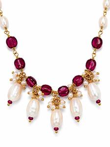 Custom Rhodium Plated <b>Necklace</b> <b>Ruby</b> Red Gemstone Bead Freshwater Pearl Station Festoon Drop Cable Chain Women Bridal Luxury Set - Product Image 3