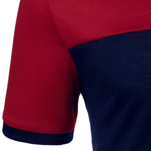 เสื้อโปโลผู้ชาย แขนสั้น ผ้าถัก สีทึบ ลำลอง ทรงปกติ สีแดง สีกรมท่า - Product Image 4