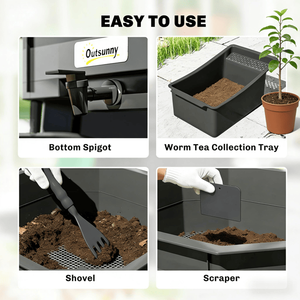 Composter a 4 Vassoi per Vermicompostaggio, Contenitore Aerato per Compostaggio Efficiente - Product Image 4