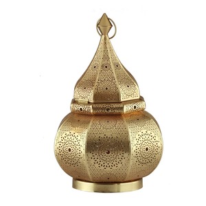 Brass Moroccan Lantern With Perforated Design For Home Decoration - Product Image 5