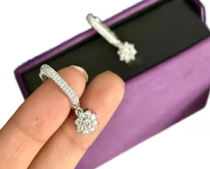 Elegantes pendientes de cascada de diamantes de plata brillante joyería de latón de moda para mujeres para fiestas bodas compromisos regalo perfecto - Product Image 2