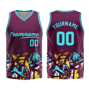 Professional Manufacturer Made Basketball Jersey Quick Dry Custom Sublimation Printed 100% Polyester Basketball Jersey - Product Image 1