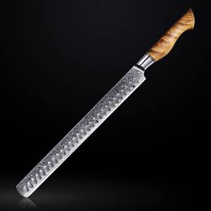 Beautifully Crafted Damascus Steel 12" Brisket Knife with Sycamore Wood Handle - 12 Inch Carving Knife for Meat, Roasts & Fruit - Product Image 6