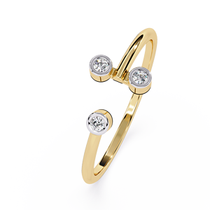 แหวนเพชรทรงกลมเรียบหรูมินิมอลสำหรับผู้หญิง ทองคำแท้ 14k เหมาะสำหรับเป็นของขวัญ งานหมั้น วันครบรอบแต่งงาน - Product Image 3