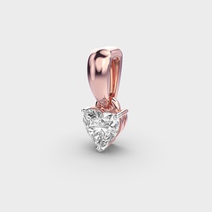 Pendentif solitaire en diamant de forme cœur cultivé en laboratoire certifié IGI en or jaune/blanc et or rose 14 carats, pendentif romantique pour femmes - Product Image 2