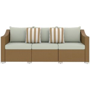 Divano Doppio da Esterno Grigio Chiaro, Set da Giardino a 3 Livelli - Product Image 5