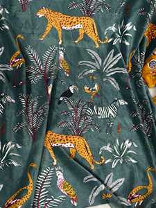 Tela de Terciopelo de Algodón con Estampado de Leopardo, Tapicería de Lujo, Acolchado y Decoración, Tela de Terciopelo de Algodón Verde Azulado, Tapicería de Lujo, Acolchado - Product Image 6