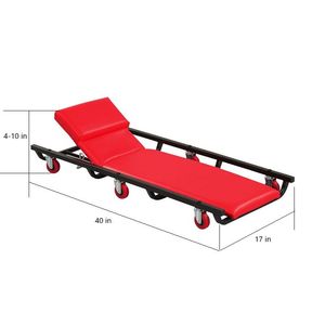 Chaise roulante réglable avec appui-tête pour atelier ou garage – Outil de réparation automobile - Product Image 4