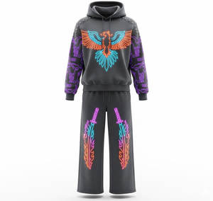 Sudadera con Capucha de Alta Tecnología para Hombre, Sublimada, con Estampado Neón en el Centro y Mangas con Diseño de Circuito Electrónico, Ropa Deportiva - Product Image 5