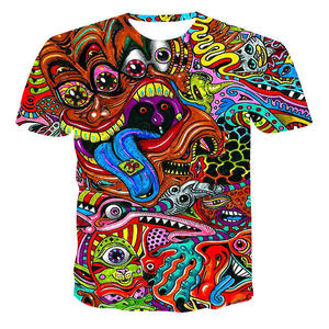 Camiseta Personalizada con Estampado Digital Divertido para Hombre, Camiseta Gráfica Extra Grande de Poliéster, Cómoda y Casual de Manga Corta - Product Image 1