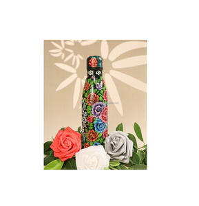 Durable copper <b>water</b> <b>bottle</b> with enamel printed design floral work for <b>long</b> lasting freshness and natural taste - Product Image 5